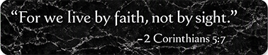 We live by faith